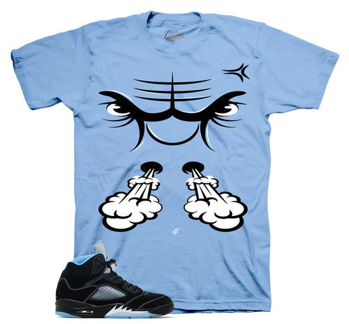 Retro 5 Black Carolina Raging Face Shirt