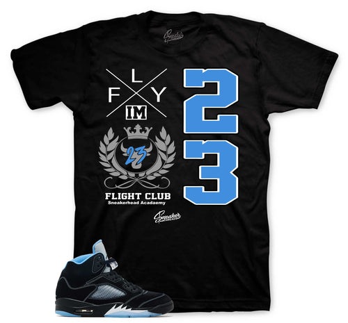 Retro 5 Black Carolina Flight Crest Shirt