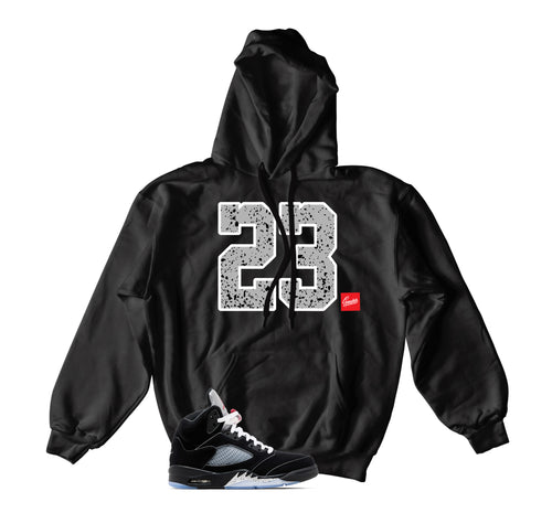 Retro 5 Black Metallic Two Three Hoody