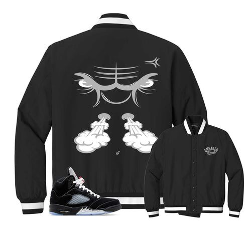 Retro 5 Black Metallic Raging Face Insulated Jacket