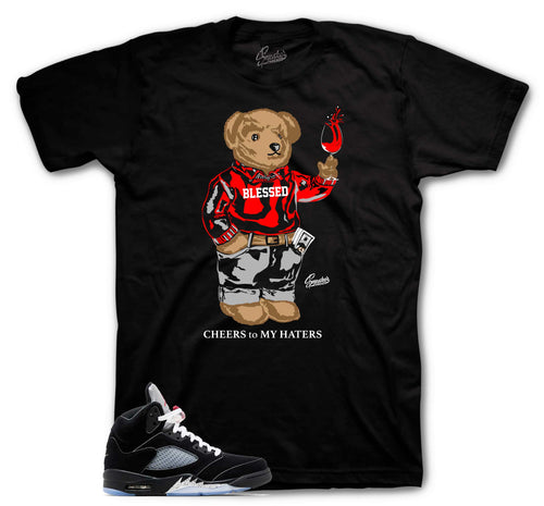 Retro 5 Black Metallic Cheers Bear Shirt