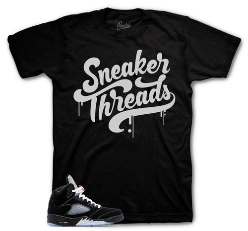 Retro 5 Black Metallic ST Drip Shirt