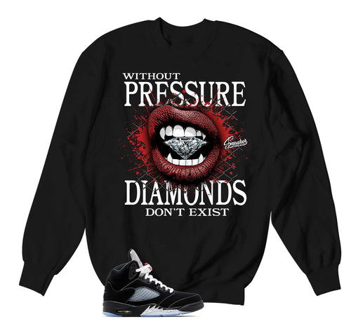 Retro 5 Black Metallic Without Pressure Sweater