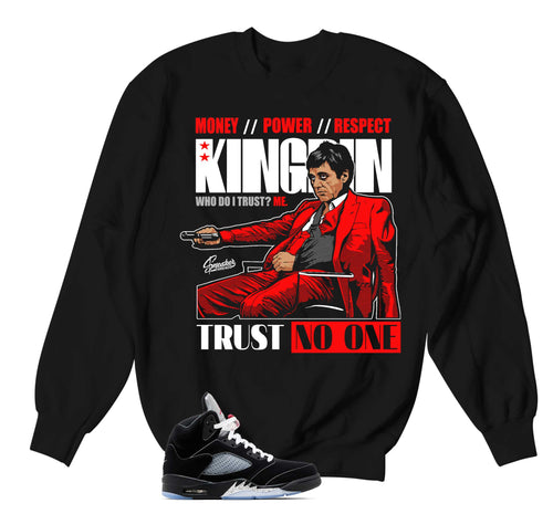 Retro 5 Black Metallic Trust issues Sweater