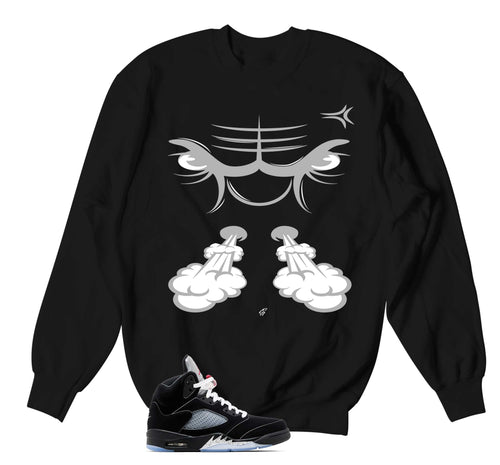 Retro 5 Black Metallic Raging Face Sweater