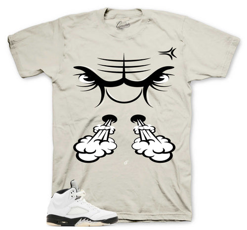 Retro 5 White Black Raging Face Shirt