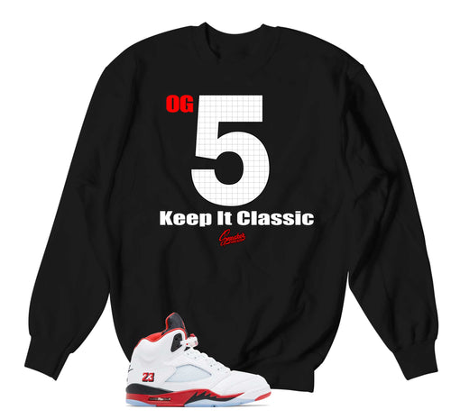 Retro 5 Fire Red Keep It Classic Sweater
