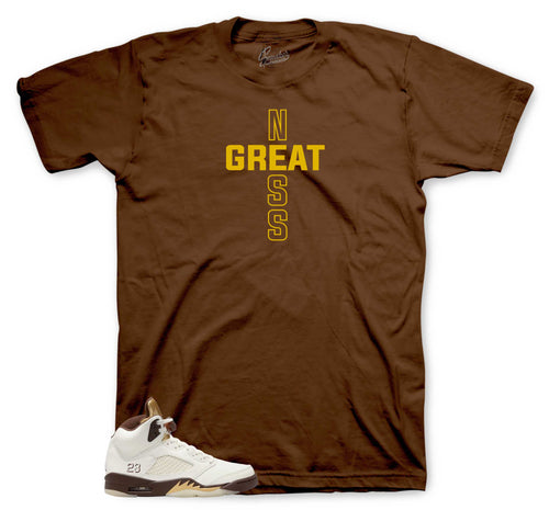 Retro 5 Golden Ticket Greatness Cross Shirt