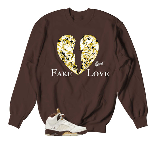 Retro 5 Golden Ticket Fake Love Sweater