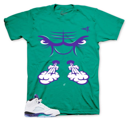 Retro 5 Grape Raging Face Shirt