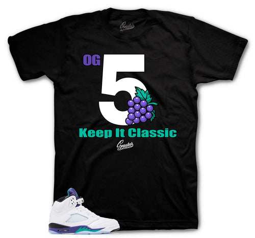 Retro 5 Grape Keep It Classic Shirt
