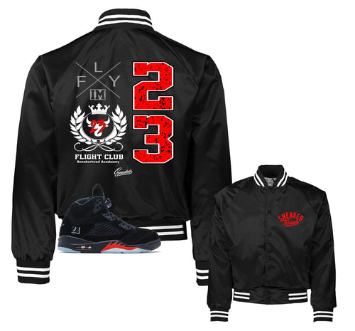 Flight Crest Satin Jacket | Jordan 5 Halloween