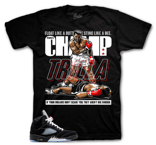 Retro 5 Black Metallic Trilla Shirt