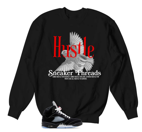 Retro 5 Black Metallic Hustle Bird Sweater