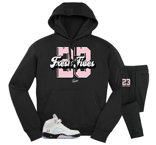 Retro 5 Soft Pink Fresh Fives Hoodie Jogger Set