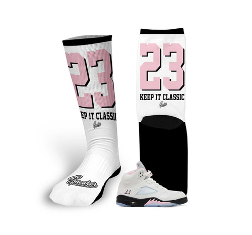 Retro 5 Soft Pink Keep it Classic Socks