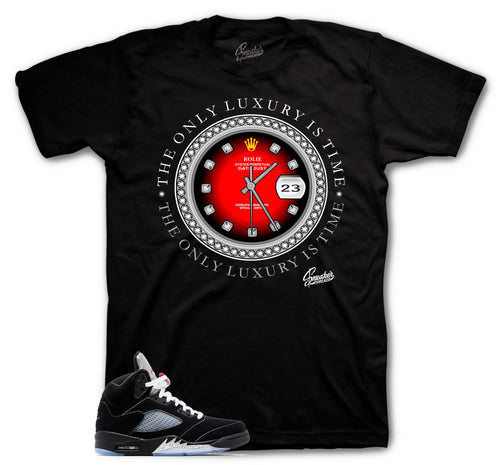 Retro 5 Black Metallic Rolie Time Shirt