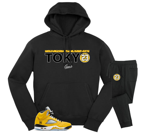 Retro 5 Tokyo Crest Hoodie Jogger Set