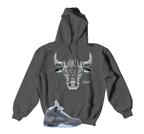 Retro 5 Wolf Grey War Bully Hoody