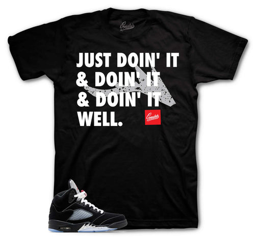 Retro 5 Black Metallic Doin It Shirt