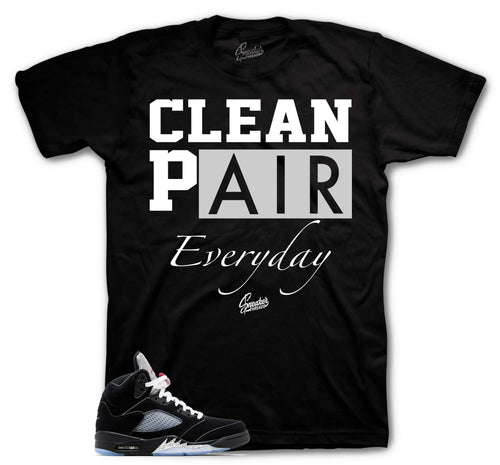 Retro 5 Black Metallic Clean Pair Shirt