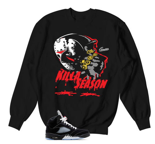 Retro 5 Black Metallic killa Season Sweater