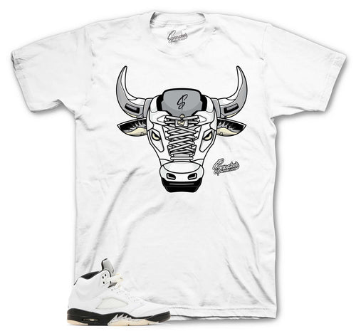 Retro 5 White Black War Bully Shirt
