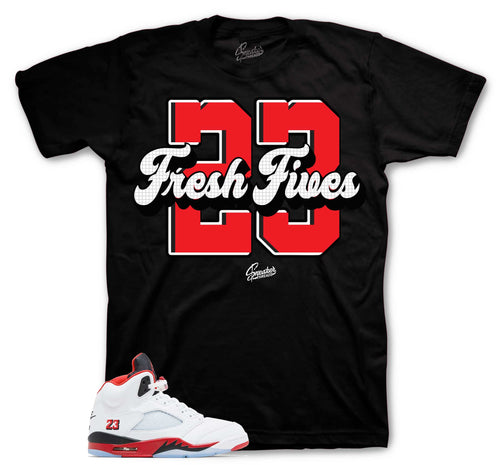 Retro 5 Fire Red Fresh Fives Shirt
