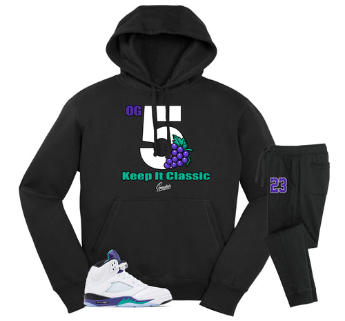 Retro 5 Grapes Keep It Classic Hoodie Jogger Set