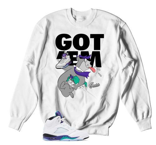 Retro 5 Grape Copped Em Sweater