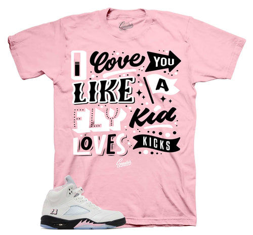 Retro 5 Soft Pink Love Kicks Shirt