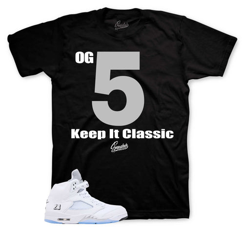 Retro 5 White Metallic Keep It Classic Shirt
