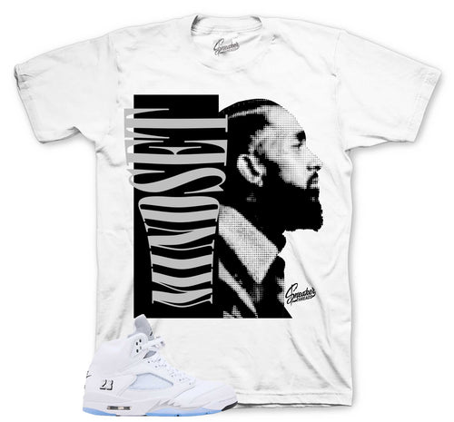 Retro 5 White Metallic Mindset Shirt