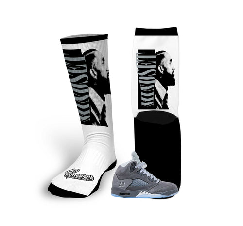 Retro 5 Wolf Grey Mindset Socks