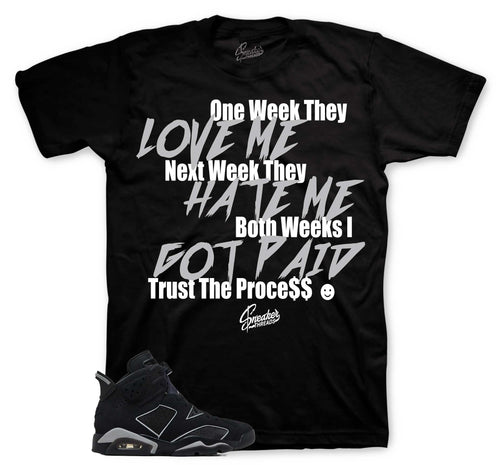 Retro 6 Cap & Gown Trust The Process Shirt