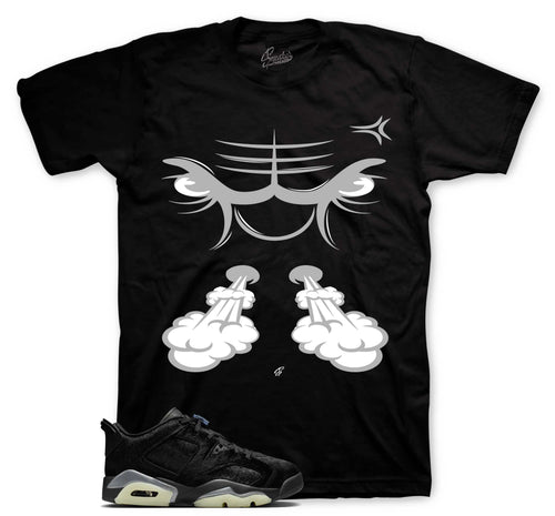 Retro 6 Low Blackout Raging Face Shirt