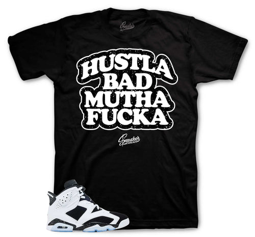 Retro 6 White Black Hustla Shirt