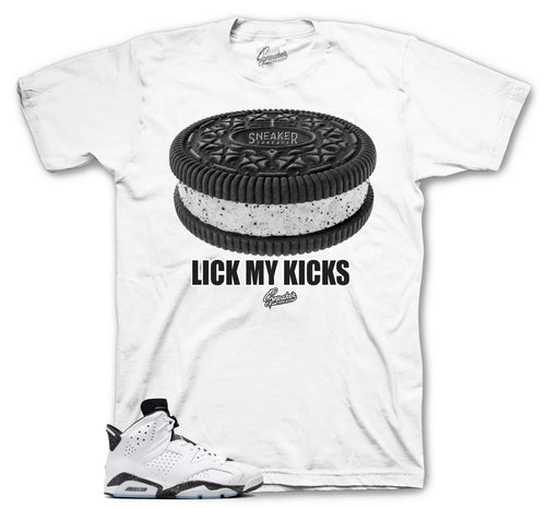 Retro 6 White Black Lick My Kicks Shirt