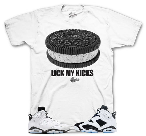 Retro 6 White Black Lick My Kicks Shirt