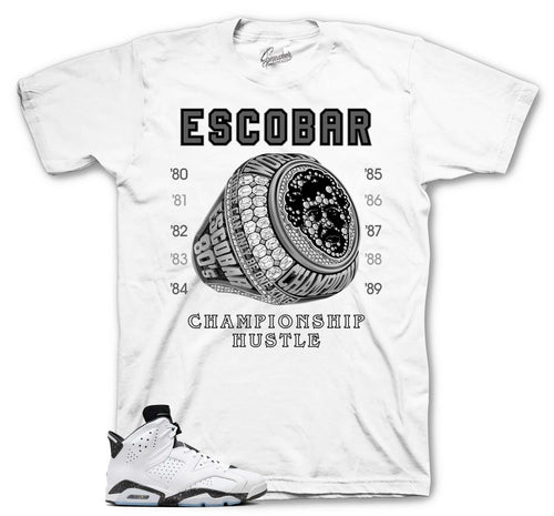 Retro 6 White Black Champ Hustle Shirt