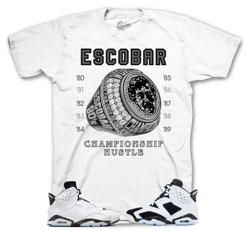 Retro 6 White Black Champ Hustle Shirt