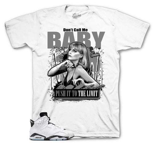 Retro 6 White Black Baby Shirt