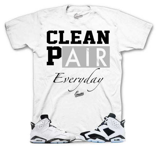 Retro 6 White Black Clean Pair Shirt