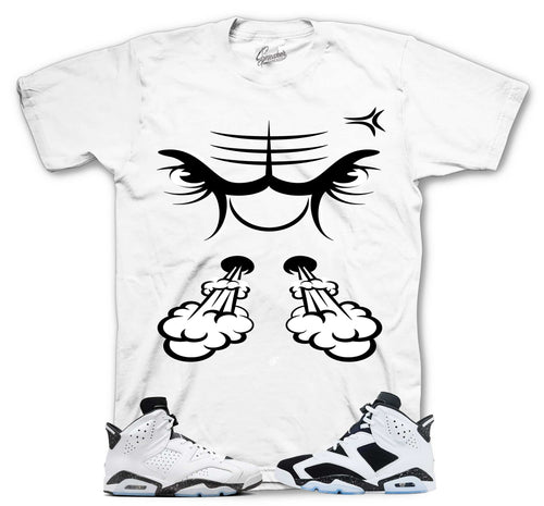 Retro 6 White Black Raging Face Shirt