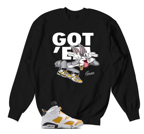 Retro 6 Yellow Ochre Copped Em Sweater
