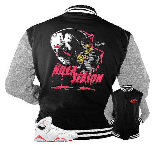 Retro 7 Infrared Killa Season Varsity Jacket