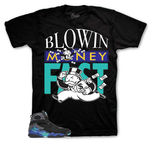 Retro 8 Aqua Blowing Money Shirt