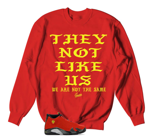 Retro 14 Challenge Red Not Like Us Sweater