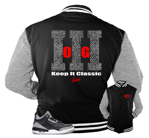 Retro 3 Black Cement Keep It Classic Jacket