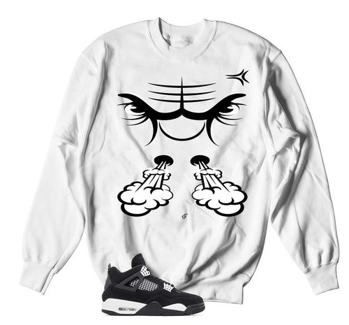 Retro 4 White Thunder Raging Face Sweater